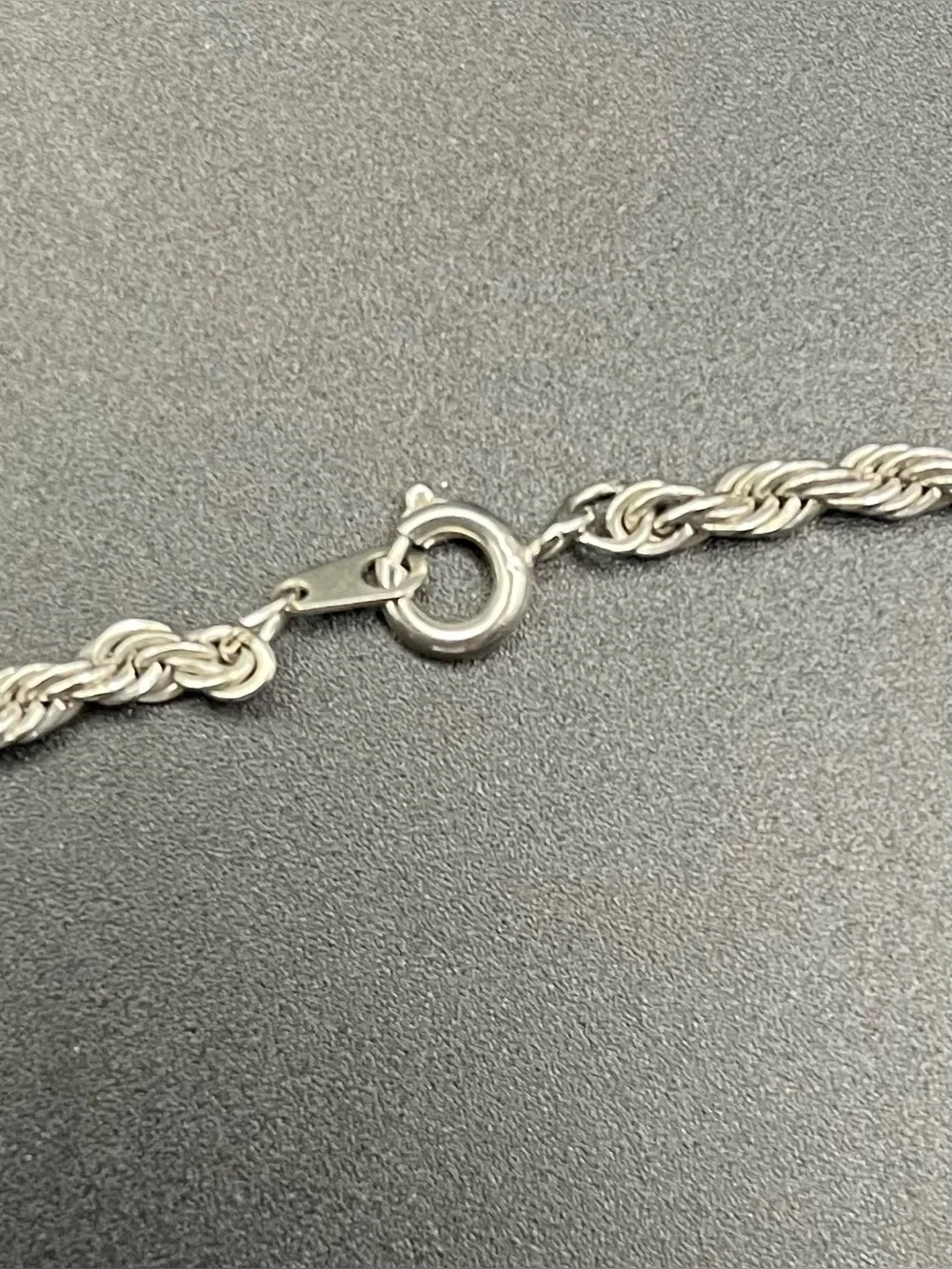 Vintage solid sterling silver twisted rope chain necklace 40 to 50 years old!